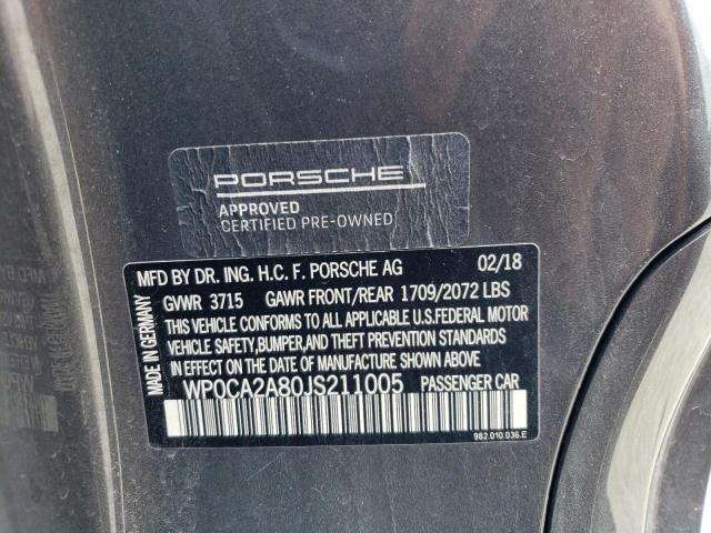 2018 PORSCHE BOXSTER - WP0CA2A80JS211005