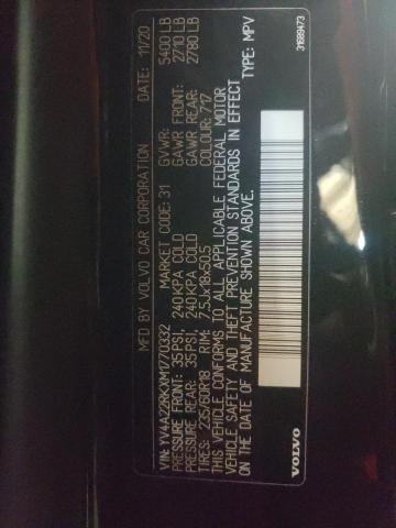 2021 VOLVO XC60 T6 MO YV4A22RKXM1770332
