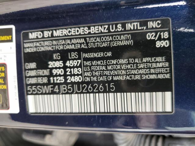 55SWF4JB5JU262615 Mercedes-Benz C 300