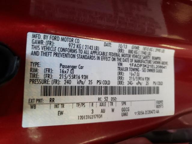 1FADP3K21EL208641 Ford FOCUS SE