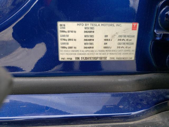 5YJSA1E1XGF158192 Tesla MODEL S
