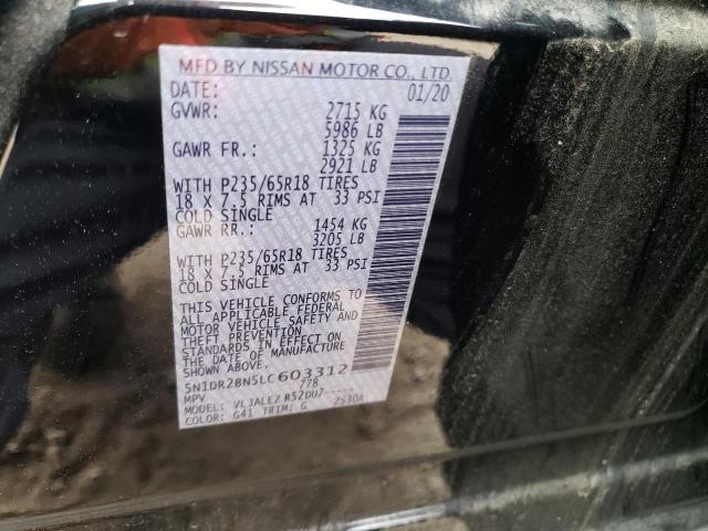 5N1DR2BN5LC603312 Nissan Pathfinder Sv