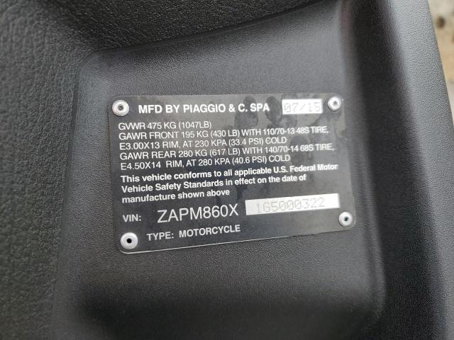 2016 PIAGGIO MP3 500 SP ZAPM860X1G5000322