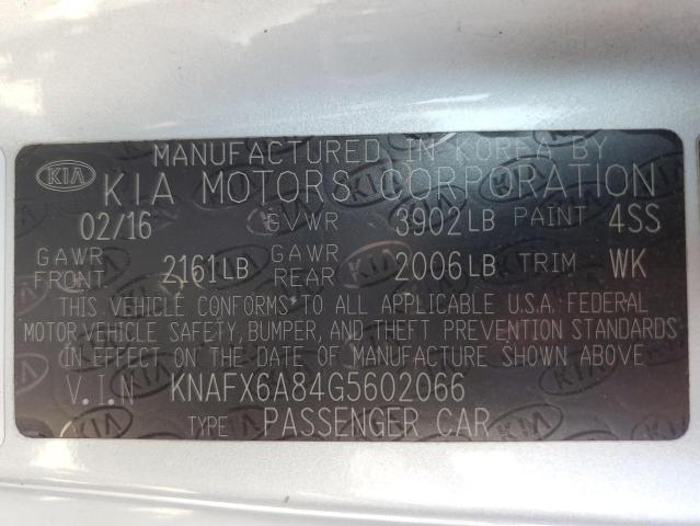 KNAFX6A84G5602066 KIA FORTE EX