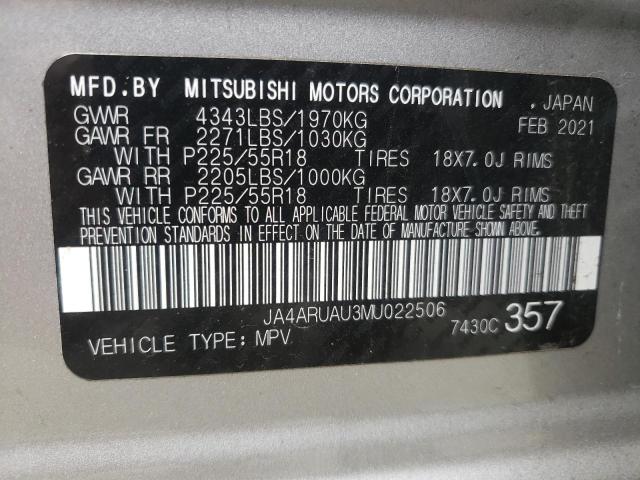 2021 Mitsubishi Outlander 2.0L(VIN: JA4ARUAU3MU022506