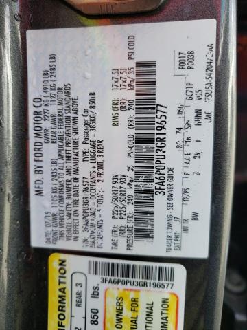 3FA6P0PU3GR196577 2016 FORD FUSION, photo no. 12