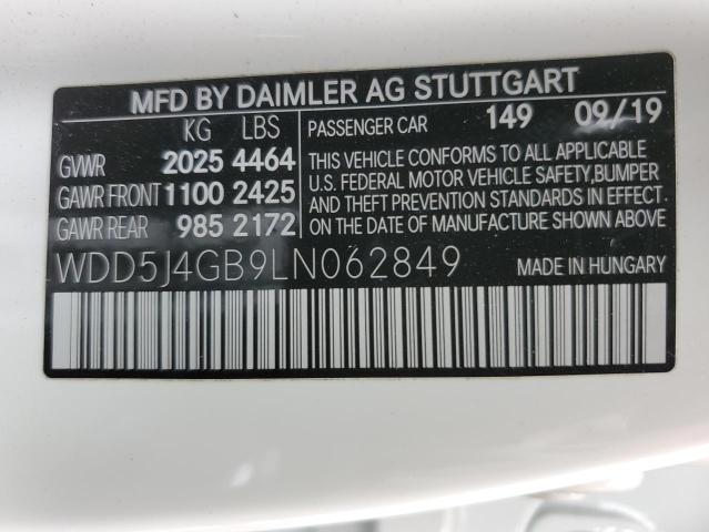 WDD5J4GB9LN062849 Mercedes-Benz CLA 250