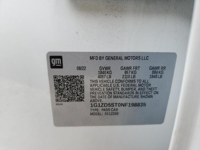 2022 CHEVROLET MALIBU LT - 1G1ZD5ST0NF198835