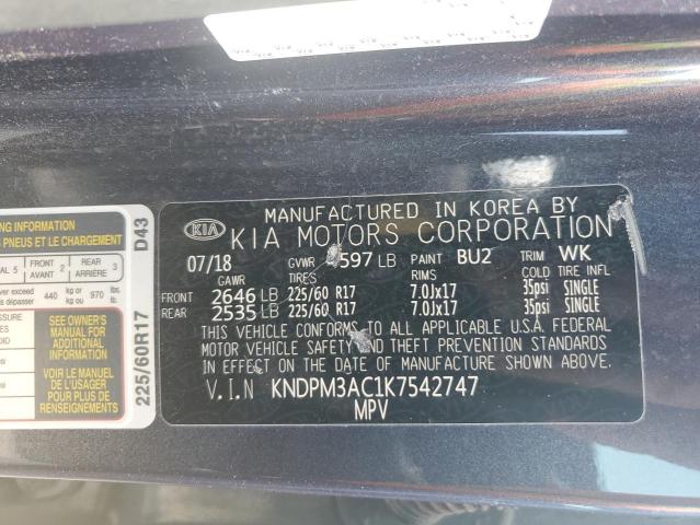 KNDPM3AC1K7542747 KIA Sportage Lx