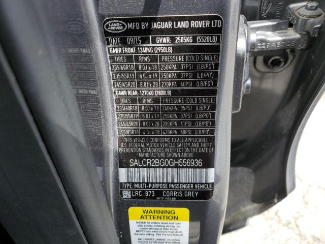 SALCR2BG0GH556936 Land Rover Discovery Sport Hse
