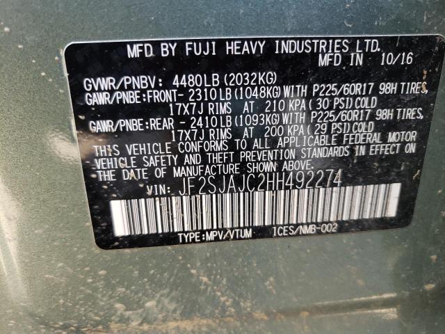 JF2SJAJC2HH492274 Subaru Forester 2.5i Limited