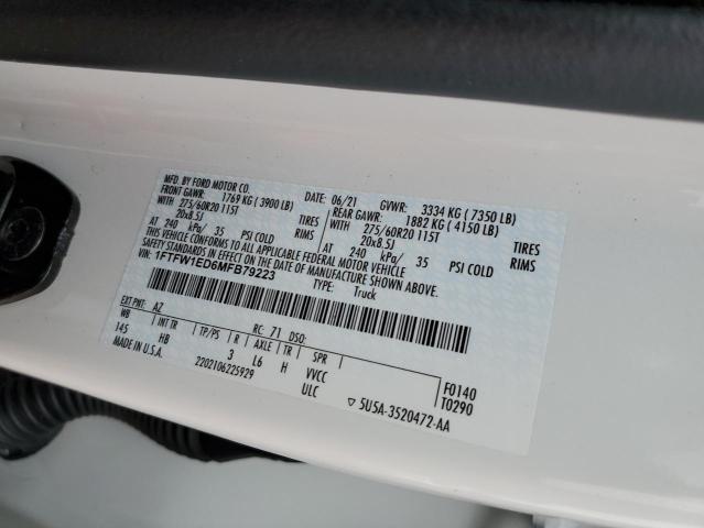 1FTFW1ED6MFB79223 Ford F150 Supercrew