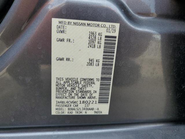 1N4BL4CV6KC180221 Nissan ALTIMA SR
