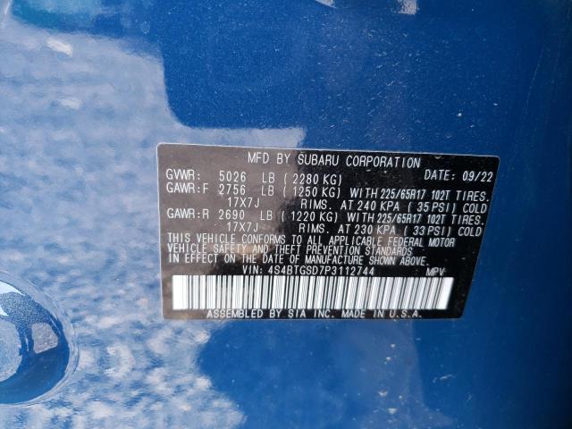 2023 SUBARU OUTBACK WI 4S4BTGSD7P3112744