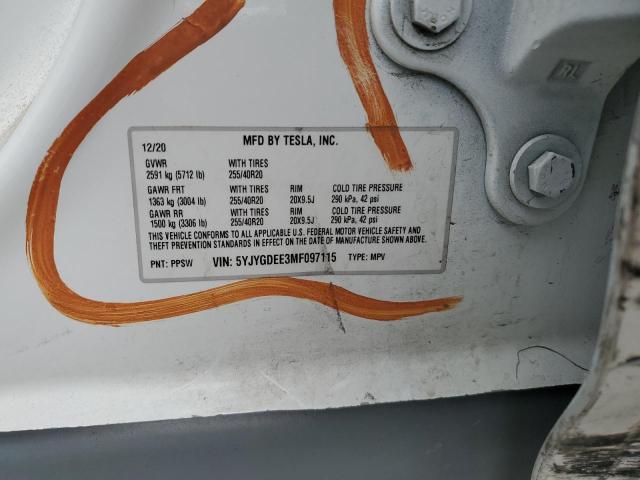 5YJYGDEE3MF097115 Tesla Model Y