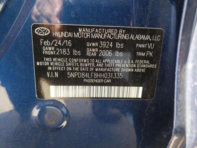 5NPD84LF8HH031335 Hyundai ELANTRA SE