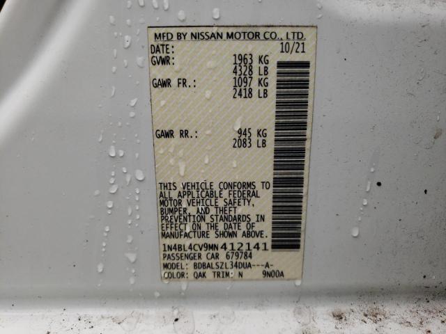 1N4BL4CV9MN412141 Nissan ALTIMA SR