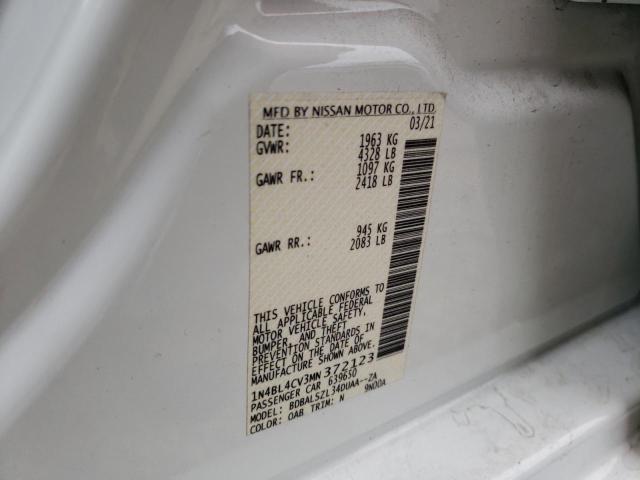 1N4BL4CV3MN372123 Nissan ALTIMA SR