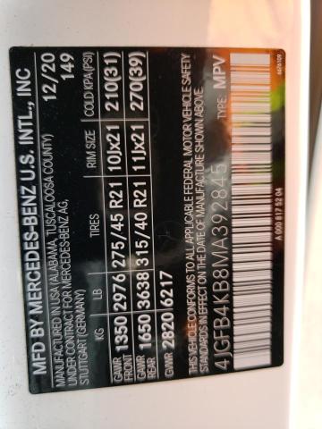 4JGFB4KB8MA392845 Mercedes-Benz Gle 350 4matic