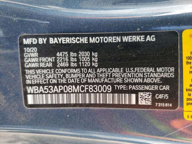 WBA53AP08MCF83009 BMW 430I
