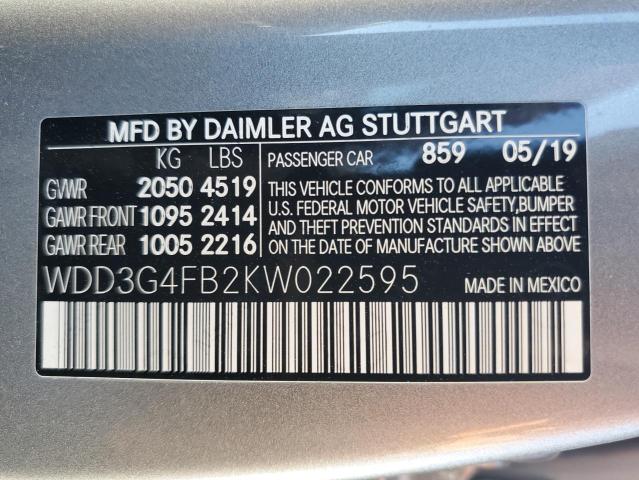 WDD3G4FB2KW022595 Mercedes-Benz A 220 4matic