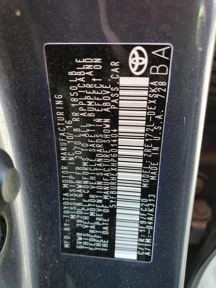 5YFBURHEXHP601404 TOYOTA COROLLA 2017