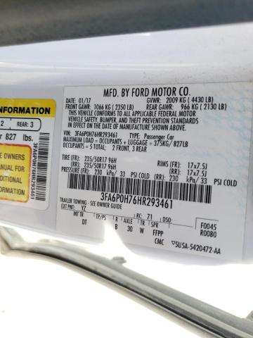3FA6P0H76HR293461 Ford FUSION SE