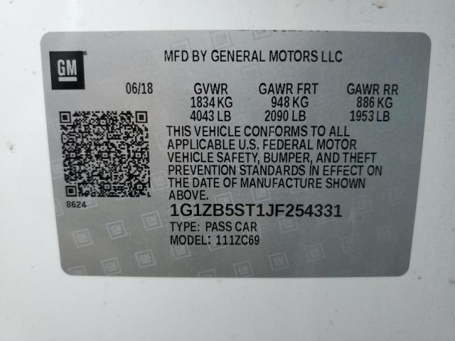 1G1ZB5ST1JF254331 Chevrolet MALIBU LS