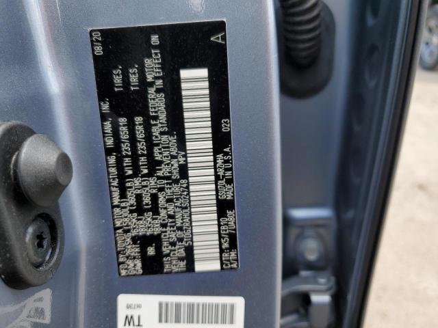 VIN 5TDGZRAH0LS024748 2020 Toyota Highlander, Xle no.13