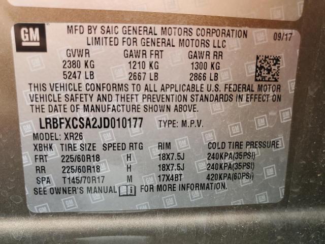 LRBFXCSA2JD010177 Buick Envision Preferred