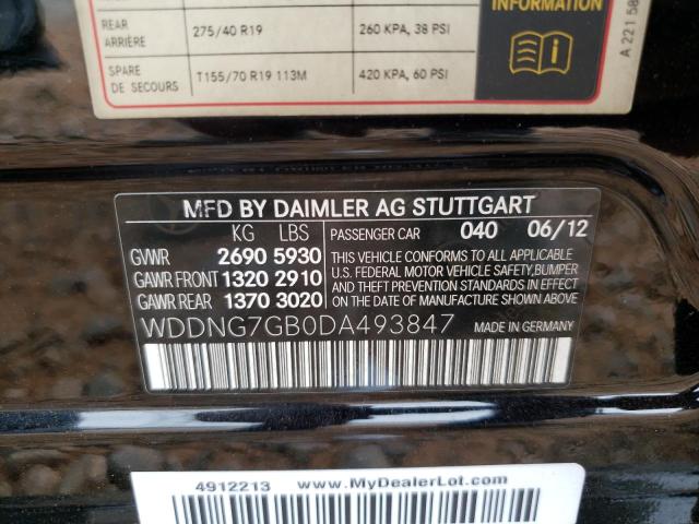 VIN WDDNG7GB0DA493847 2013 Mercedes-Benz S-Class, 600 no.13