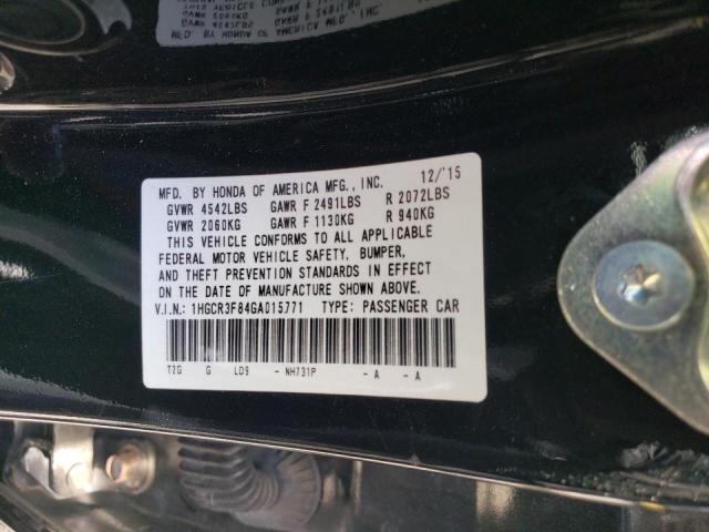 1HGCR3F84GA015771 HONDA ACCORD 2016