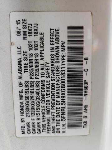 5FNRL5H9XGB001831 2016 HONDA ODYSSEY - Image 14