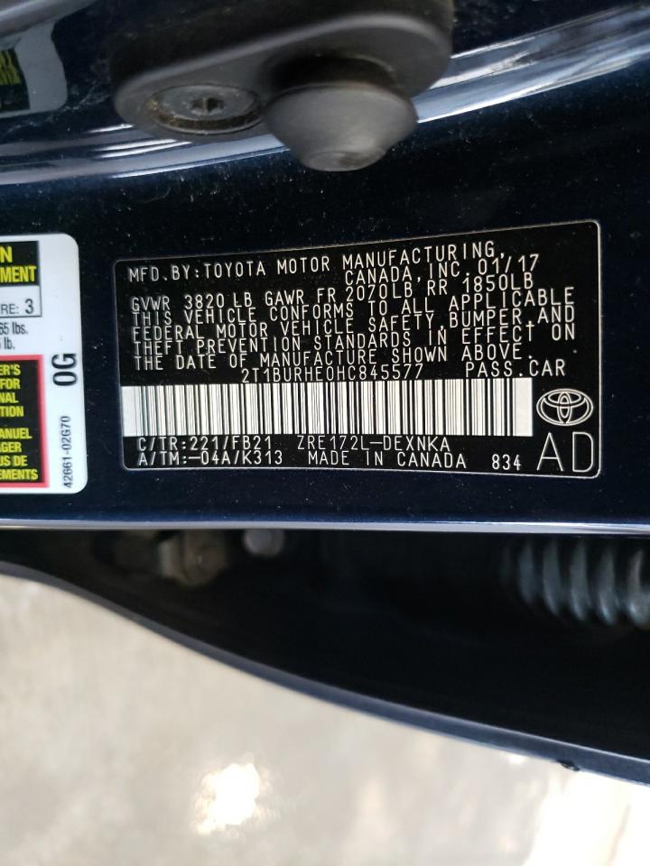 2T1BURHE0HC845577 TOYOTA COROLLA 2017