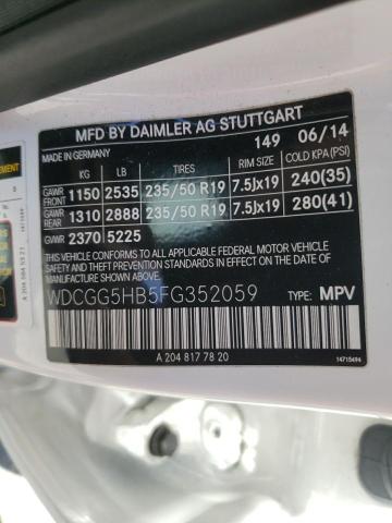 WDCGG5HB5FG352059 Mercedes-Benz GLK 350