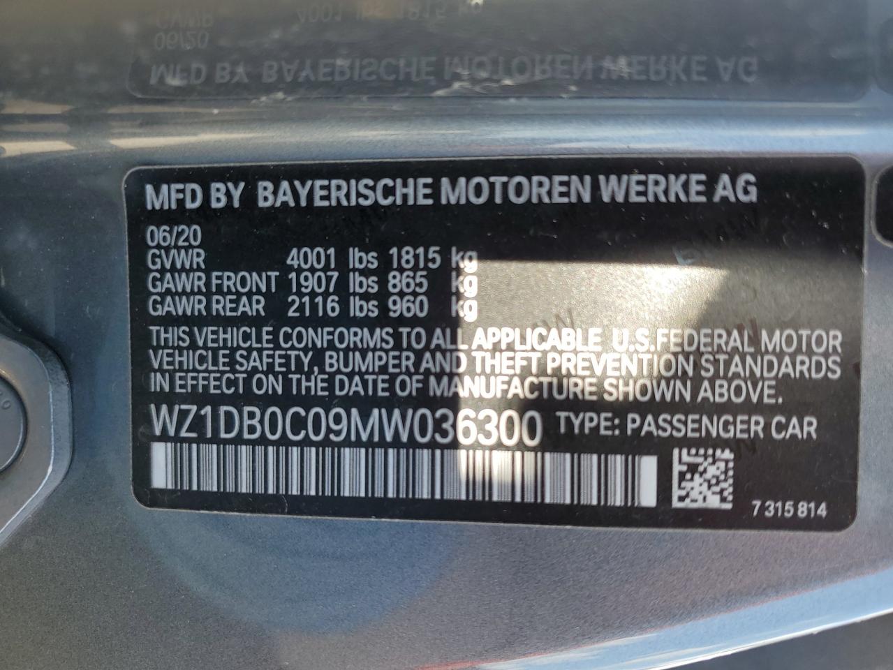 WZ1DB0C09MW036300 TOYOTA SUPRA 2021
