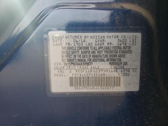 3N1CP5CU4JL515577 Nissan KICKS S