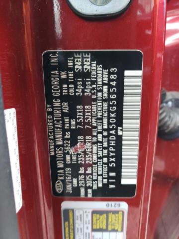 5XYPHDA50KG565483 KIA SORENTO EX