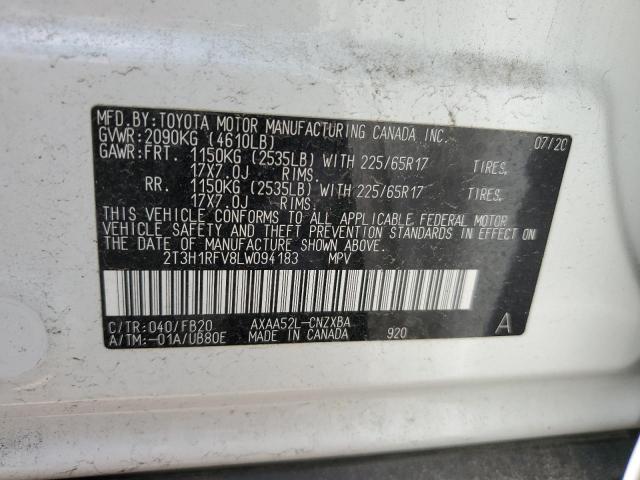 2020 TOYOTA RAV4 LE - 2T3H1RFV8LW094183