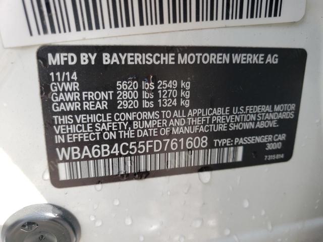 2015 BMW 650 I WBA6B4C55FD761608