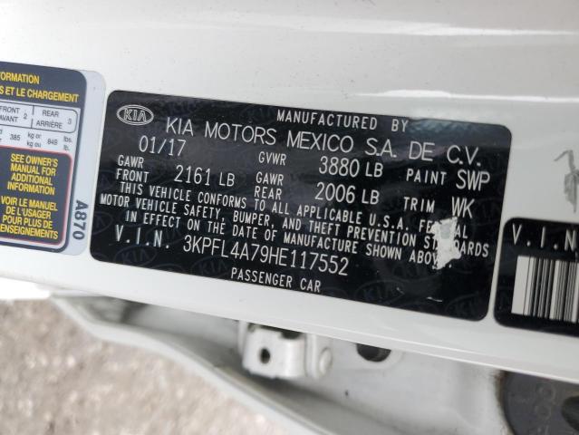 3KPFL4A79HE117552 KIA FORTE LX