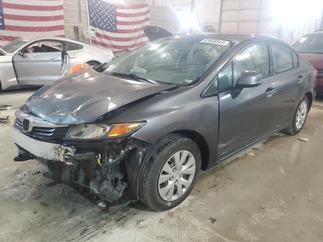 Salvage cars for sale from Copart Columbia, MO: 2012 Honda Civic LX