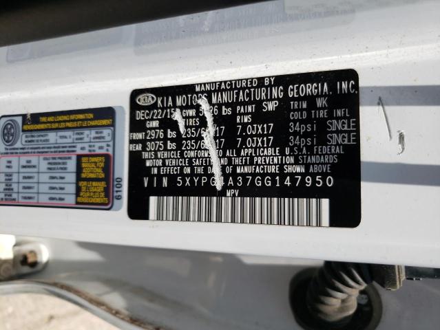5XYPG4A37GG147950 KIA SORENTO LX