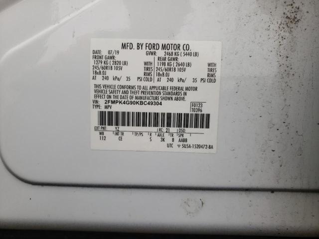 2FMPK4G90KBC49304 Ford EDGE SE