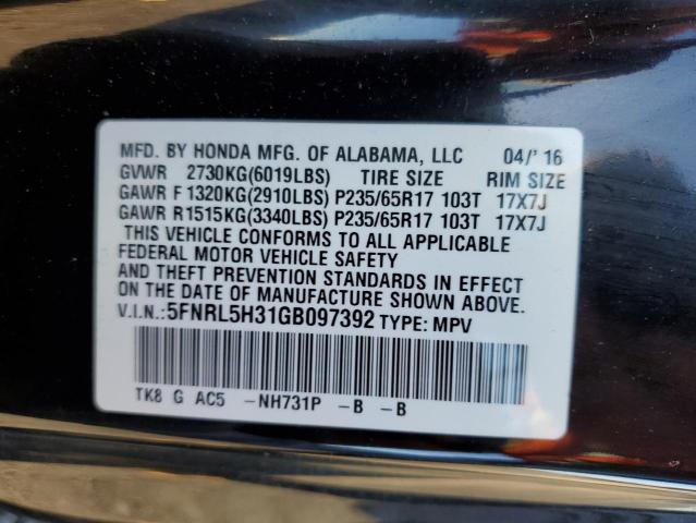 2016 HONDA ODYSSEY SE - 5FNRL5H31GB097392