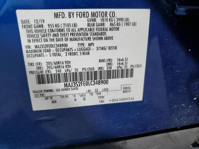 MAJ3S2FE0LC348900 Ford ECOSPORT S