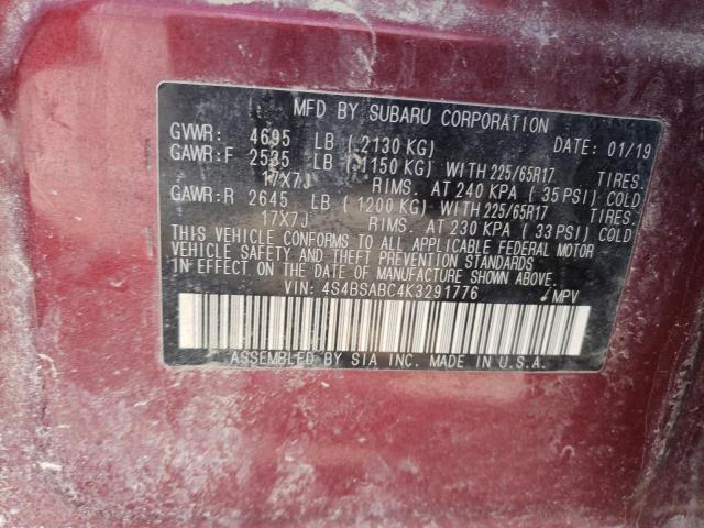 4S4BSABC4K3291776 Subaru Outback 2.5i