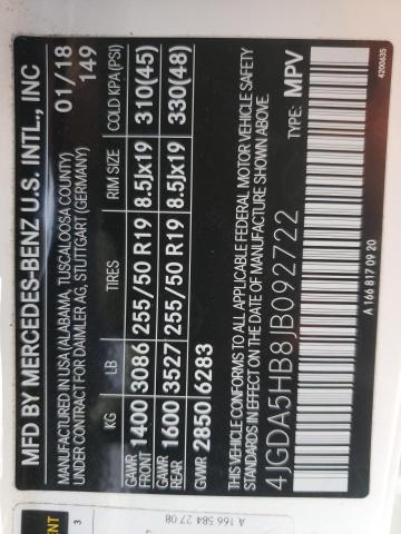4JGDA5HB8JB092722 Mercedes-Benz Gle 350 4matic