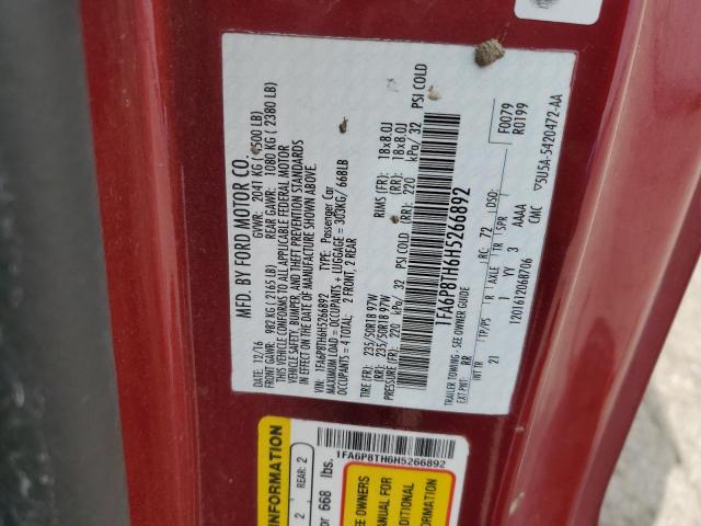 1FA6P8TH6H5266892 Ford MUSTANG