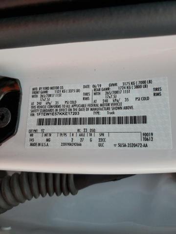 Ford F150 Supercrew 2019 1FTEW1E57KKE17203 Image 12